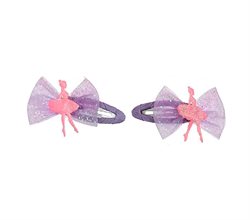 Ballerina hårspænder i lilla og rosa