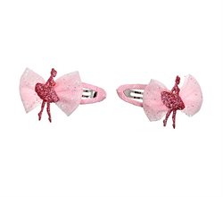 Ballerina hårspænder i pink og rosa