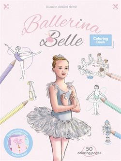 Sød Ballerina Belle malebog i A4