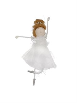 Sød danse figur med tutu i hvid
